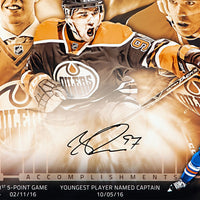 CONNOR McDAVID Edmonton Oilers Autographed "Accomplishments" 36" x 15" Photograph UDA LE 100