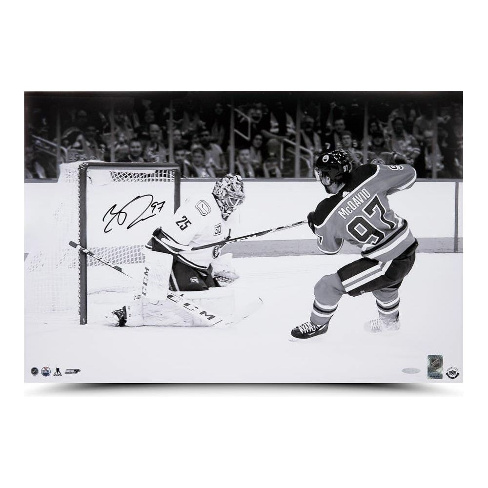 CONNOR MCDAVID Autographed Edmonton Oilers “Comeback” 24x16 Photo UDA