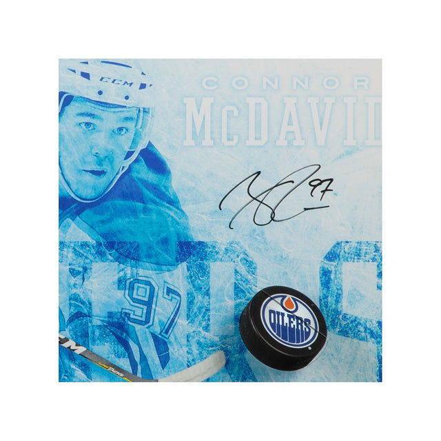 CONNOR MCDAVID AUTOGRAPHED Edmonton Oilers "COMMANDING" BREAKING THROUGH UDA