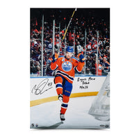 CONNOR MCDAVID Autographed & Inscribed Edmonton Oilers "Home Opener Celebration” 16 x 24 UDA