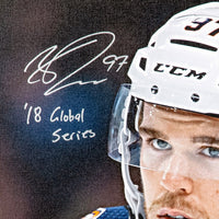 CONNOR McDAVID Edmonton Oilers Autographed "18 Global Series" 20 x 24 Canvas UDA LE 97
