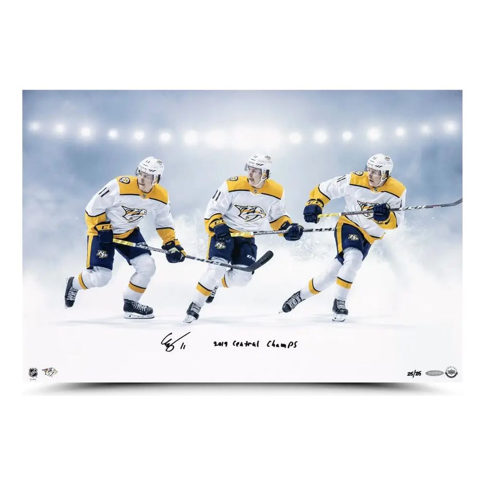 EELI TOLVANEN Autographed & Inscribed Nashville Predators “Triple Exposure” 24x16 Photo UDA