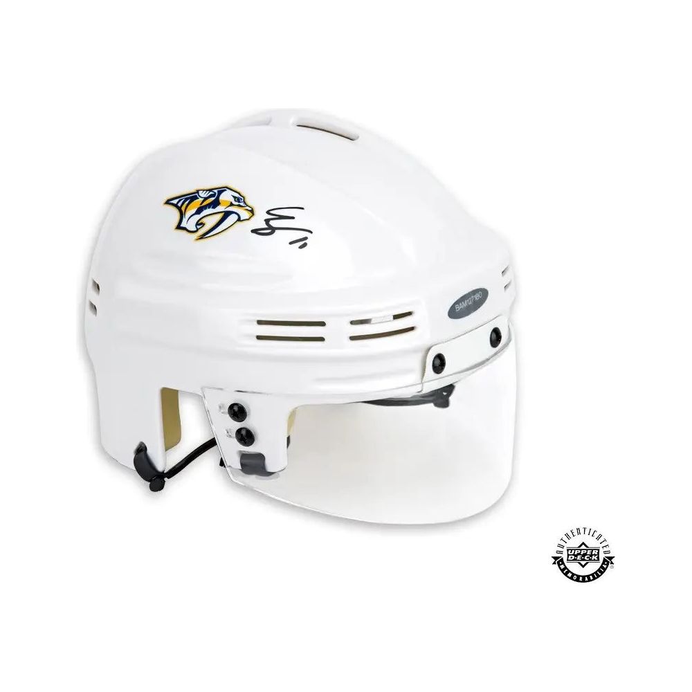 EELI TOLVANEN Autographed Nashville Predators White Mini Helmet UDA