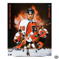 ERIC LINDROS Autographed and Inscribed “The Big E” 20x24 Image UDA