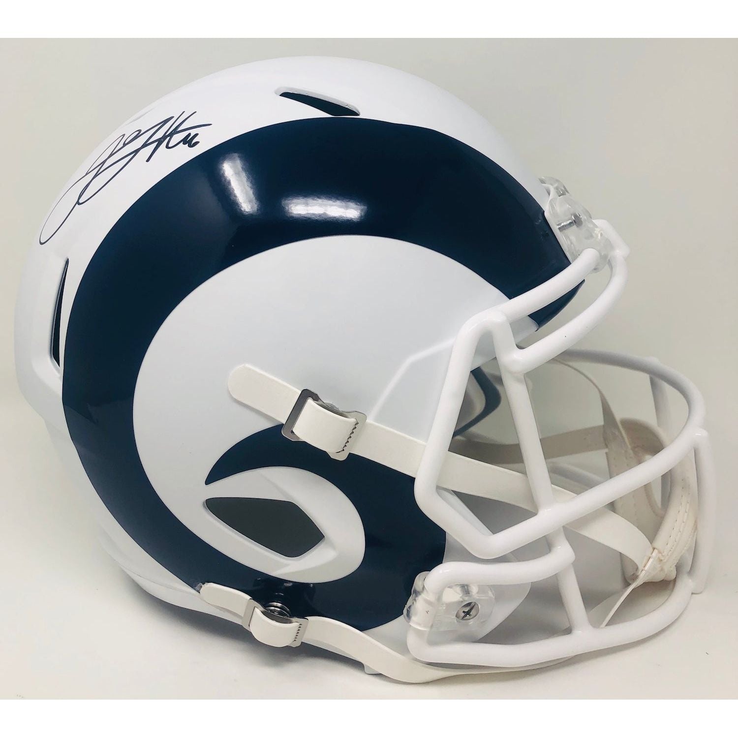 JARED GOFF Autographed Los Angeles Rams White Matte Full Size Speed Helmet FANATICS