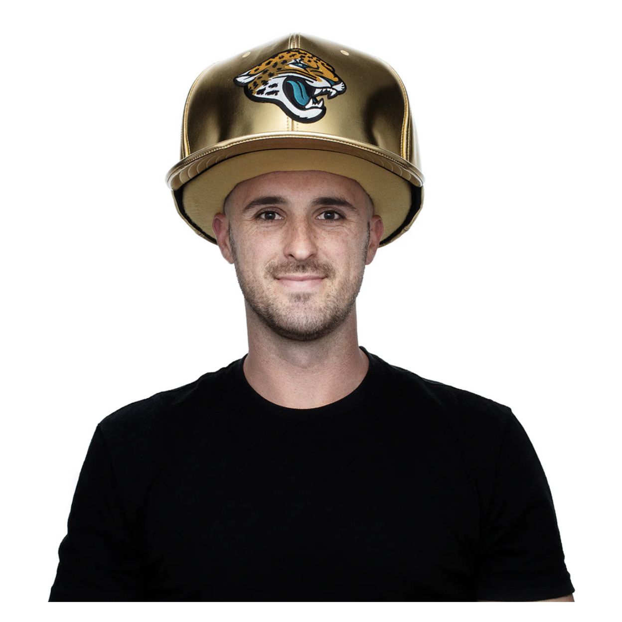 OVERSIZED SUPER FAN HAT in Gold Chrome Jacksonville Jaguars (Great Gift/Great for autographs)
