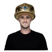 OVERSIZED SUPER FAN HAT in Gold Chrome Jacksonville Jaguars (Great Gift/Great for autographs)