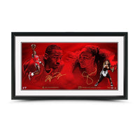 MICHAEL JORDAN & SERENA WILLIAMS Autographed “Respect” 36x18 Framed Photo UDA