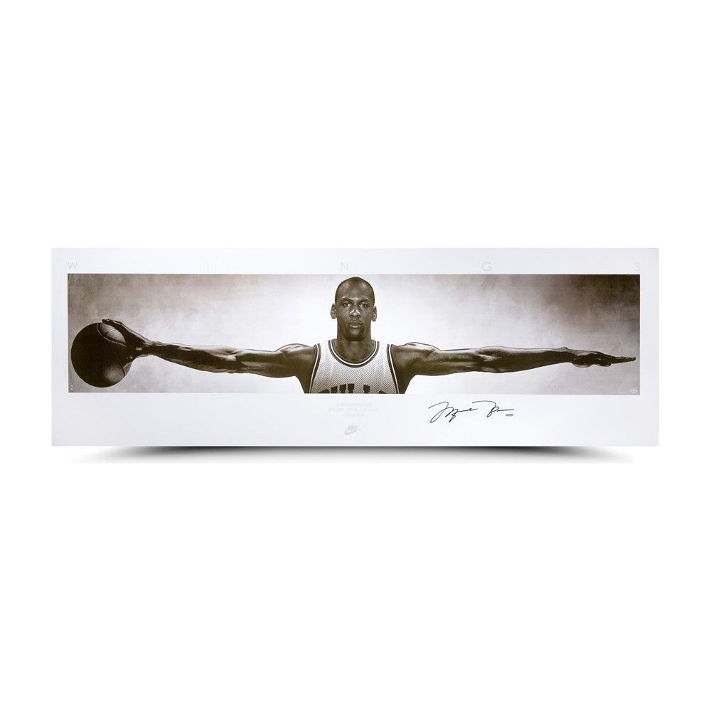 MICHAEL JORDAN Hand Signed Chicago Bulls "Wings" 72 x 23 Poster UDA