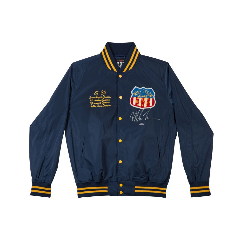 MIKE TYSON Autographed Roots of Fight "Kid Dynamite" Stadium Jacket UDA