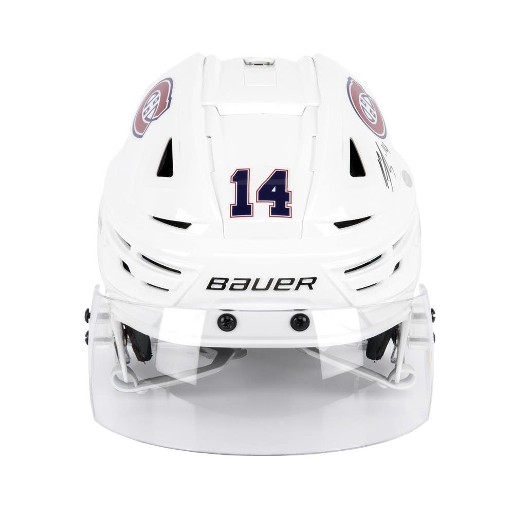NICK SUZUKI Autographed Bauer White Montreal Canadiens Helmet UDA