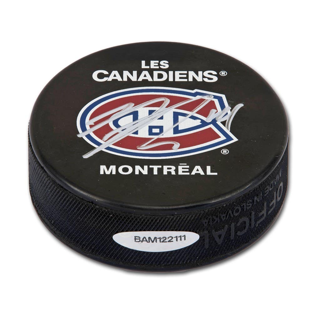 NICK SUZUKI Autographed Montreal Canadiens Hockey Puck UDA