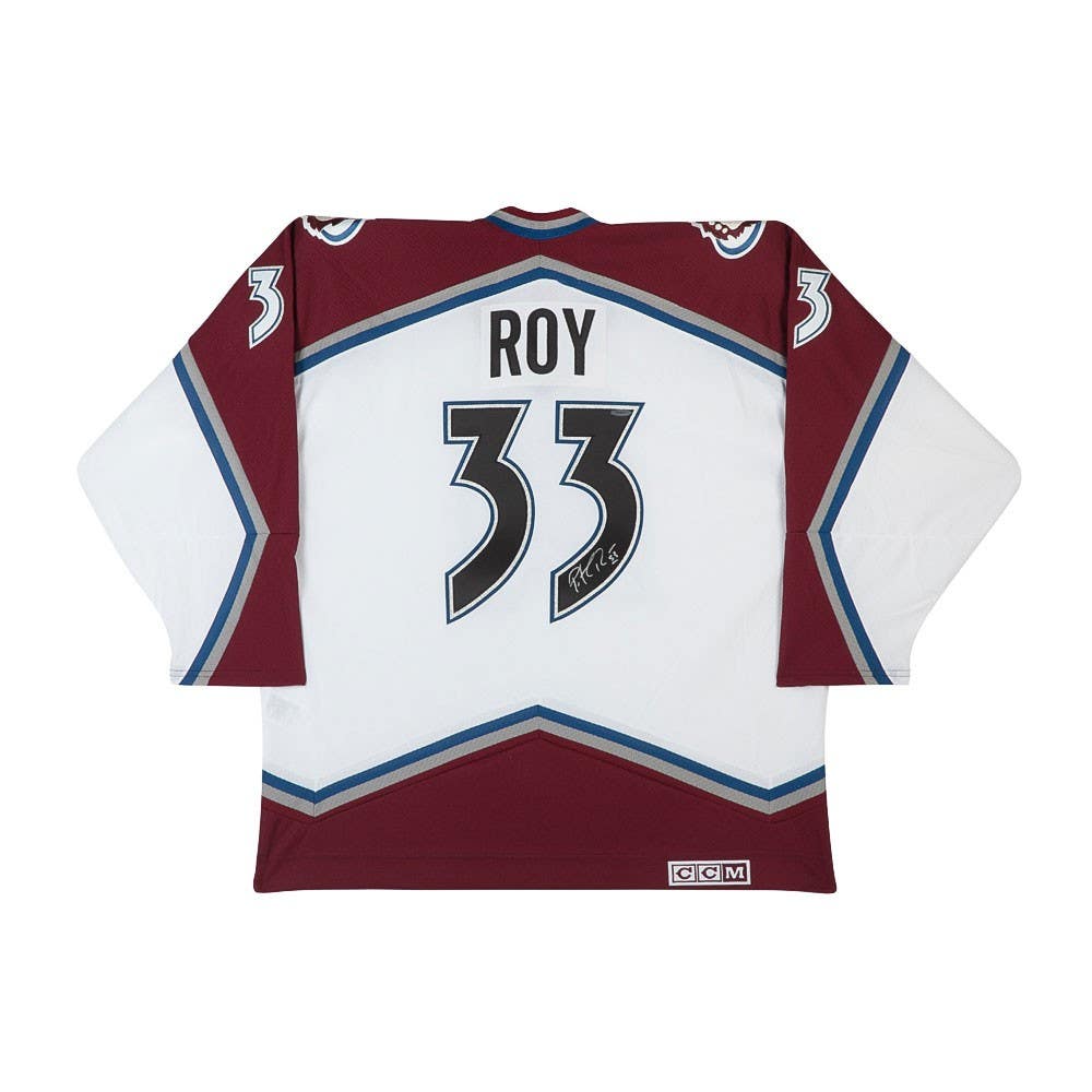 PATRICK ROY Autographed Authentic CCM Heroes of Hockey White Colorado Avalanche Jersey UDA