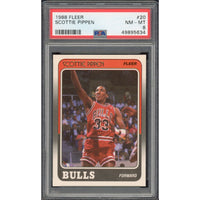 SCOTTIE PIPPEN 1988 Fleer #20 Chicago Bulls RC Trading Card PSA 8