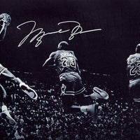 MICHAEL JORDAN Autographed Chicago Bulls "Kiss The Rim" 36 x 18 Photograph UDA LE 123