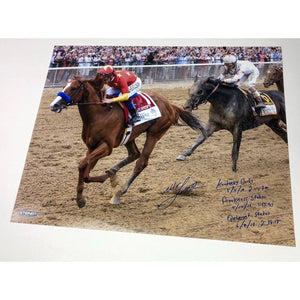 MIKE SMITH Autographed Inscribed Triple Crown 16 x 20 Photograph STEINER LE 18
