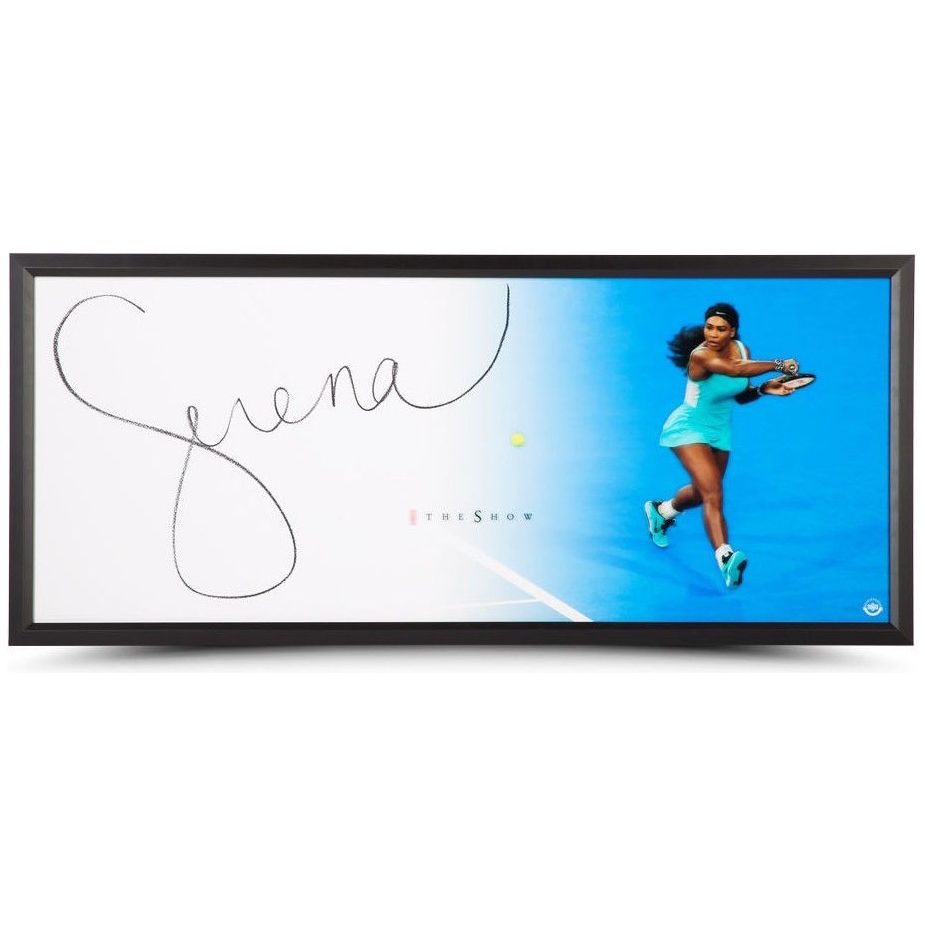 SERENA WILLIAMS Autographed "Backhand" The Show Framed 46" x 20" Display UDA
