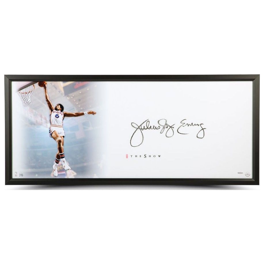 JULIUS ERVING Autographed Philadelphia 76ers "The Show" Framed "46 x"20 Display Titled "The Doctor" UDA