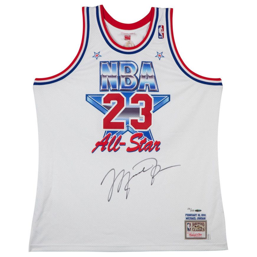 MICHAEL JORDAN Autographed Chicago Bulls 1991 NBA All-Star Game Authentic Mitchell & Ness Jersey UDA LE 123