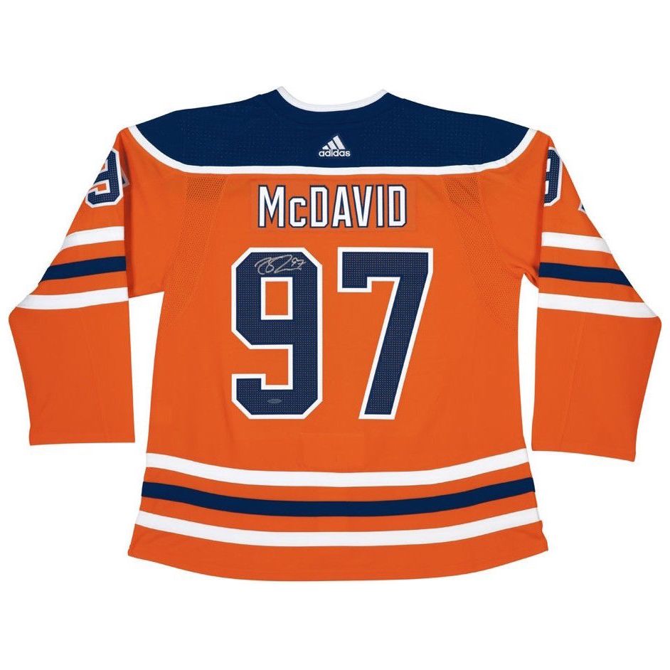 CONNOR McDAVID Autographed Edmonton Oilers Authentic Adidas Orange Jersey UDA