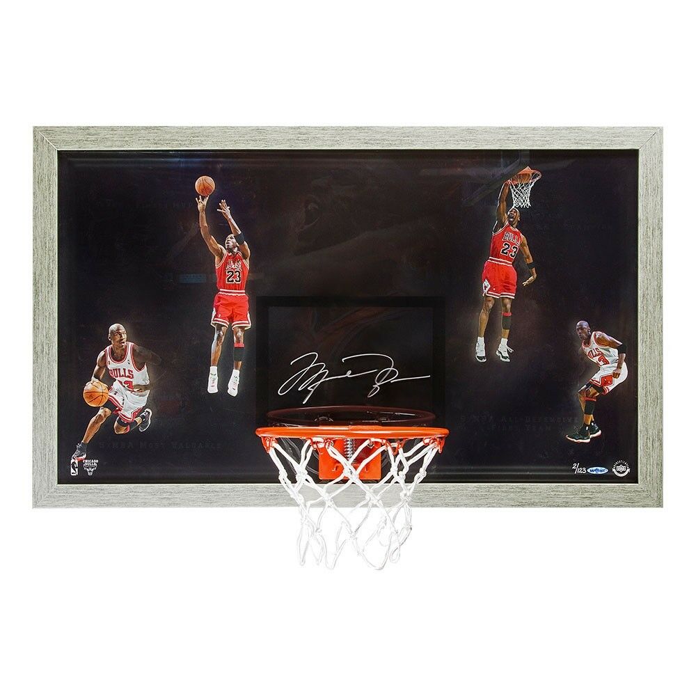 MICHAEL JORDAN Autographed Chicago Bulls "Winning" Acrylic Backboard Display UDA LE 123