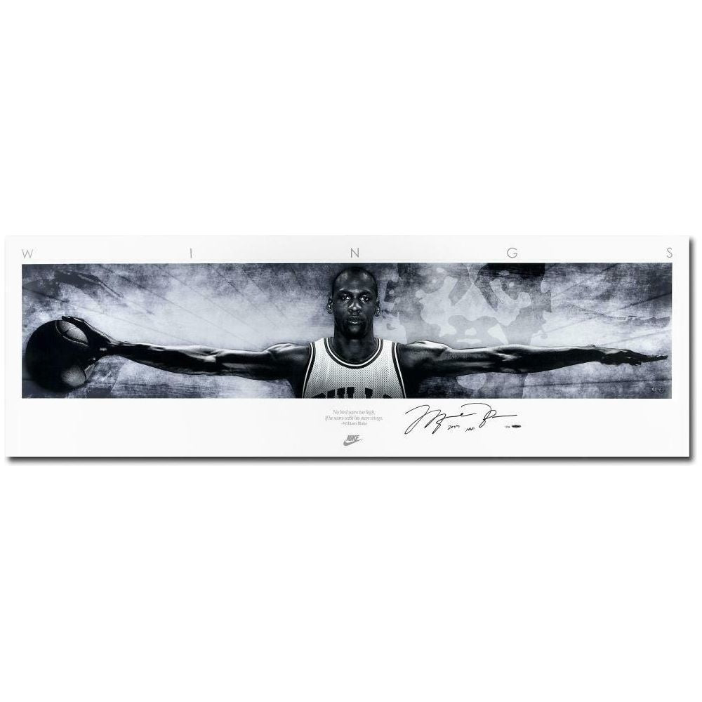 MICHAEL JORDAN Autographed Bulls "HOF 2009" 72" x 23" Wings Photograph UDA LE
