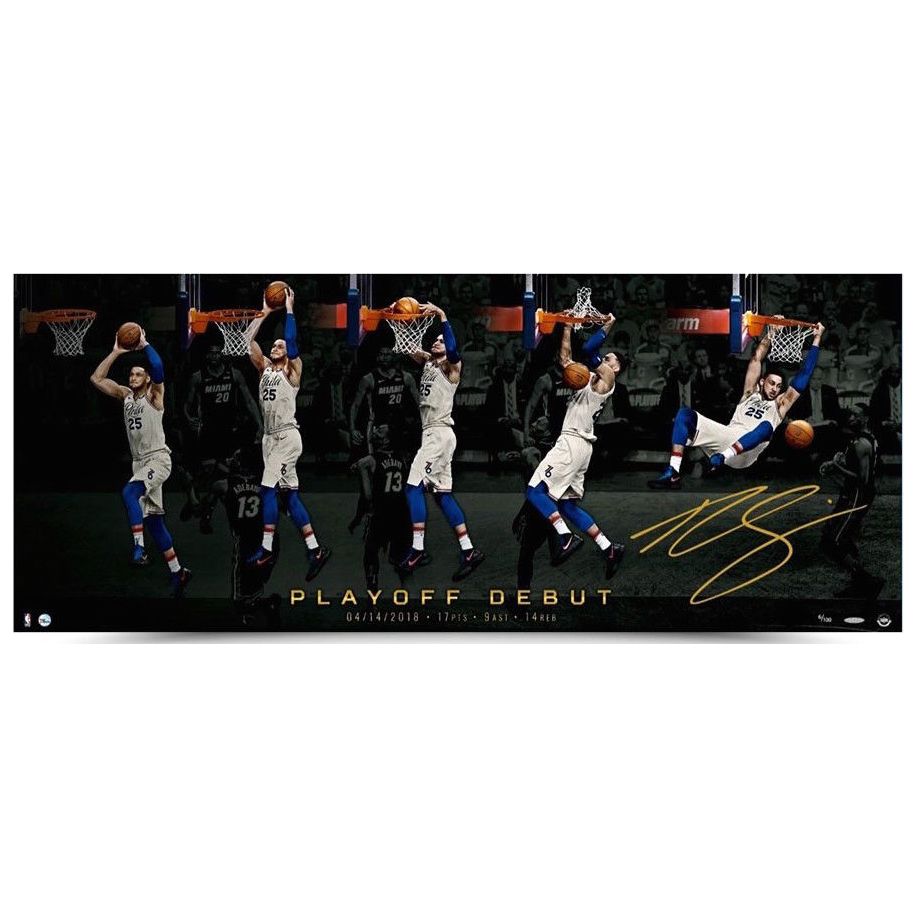 BEN SIMMONS Autographed 76ers "Playoff Jam" 44 x 18 Photograph UDA LE 225
