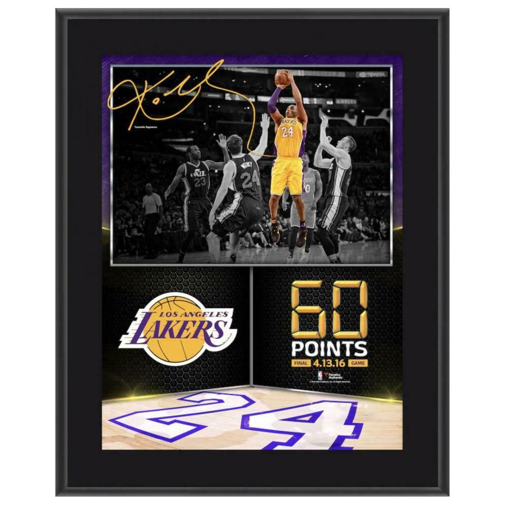 KOBE BRYANT Los Angeles Lakers 10.5" x 13" 60 Point Finale Sublimated Plaque