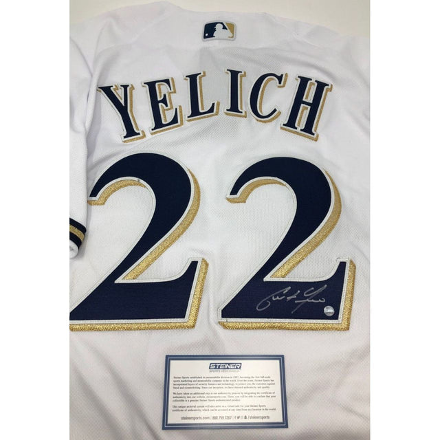 CHRISTIAN YELICH Autographed Milwaukee Brewers Authentic Majestic White Jersey STEINER