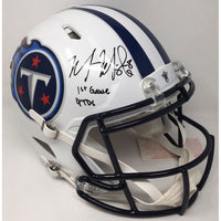 MARCUS MARIOTA Autographed Tennessee Titans  "1st Game 4 TDs" Titans Speed Helmet STEINER LE 8/8