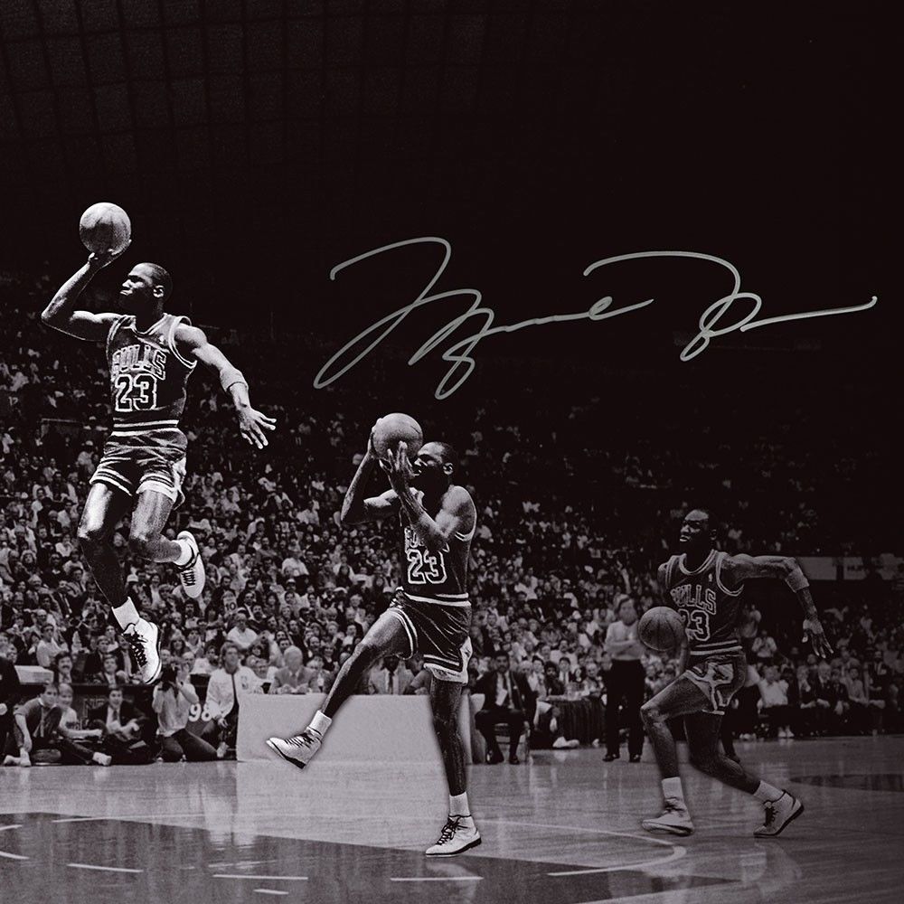 MICHAEL JORDAN Autographed "We Have Liftoff" 36" x 18" Photograph UDA LE 123