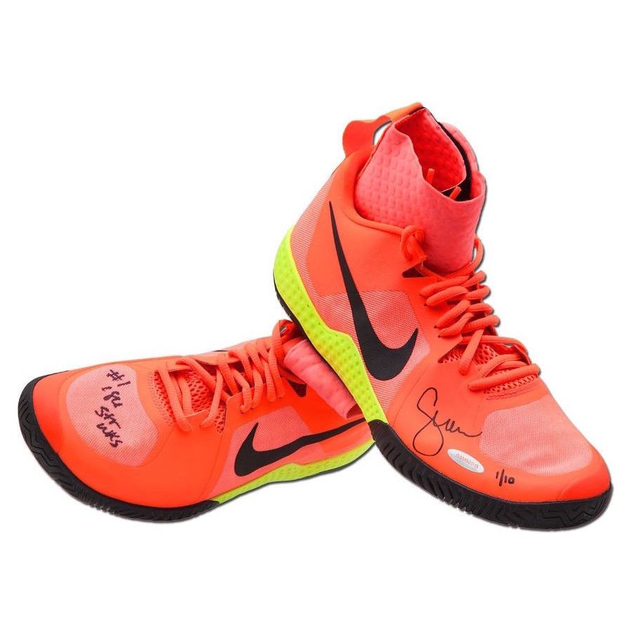 SERENA WILLIAMS Autographed / Inscribed Pink Nike Flare Shoes UDA LE 10