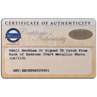 ODELL BECKHAM JR. New York Giants Signed 'One Handed Catch' Metallic Paper Framed 20 x 24 Photo (Overall Dimensions are 24 x 28) STEINER Limited Edition of 113