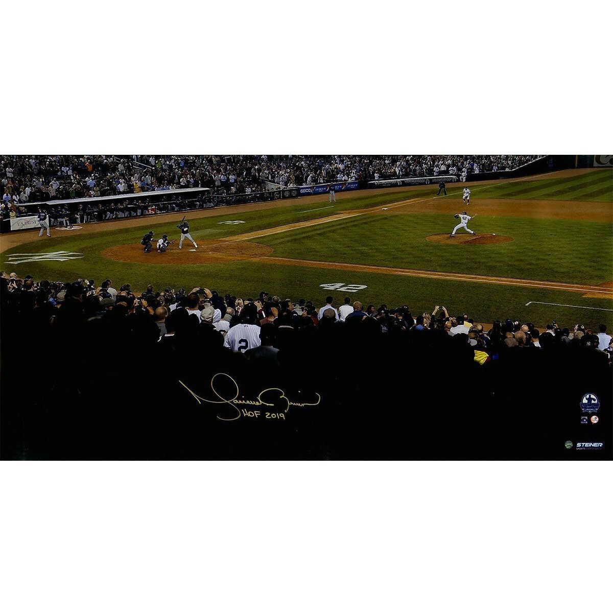 MARIANO RIVERA New York Yankees Autographed / Inscribed "HOF 2019" 'Big Signature' 16" x 32" Photograph STEINER