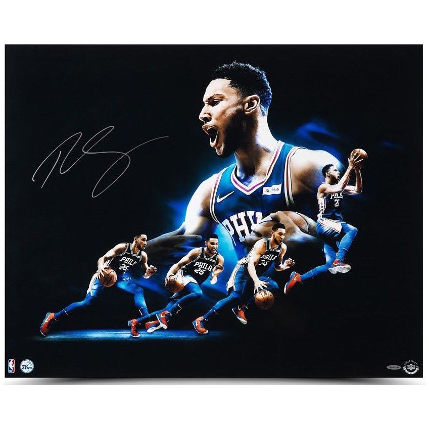 BEN SIMMONS Autographed Philadelphia 76ers "Drive" 30 x 24 Photograph UDA