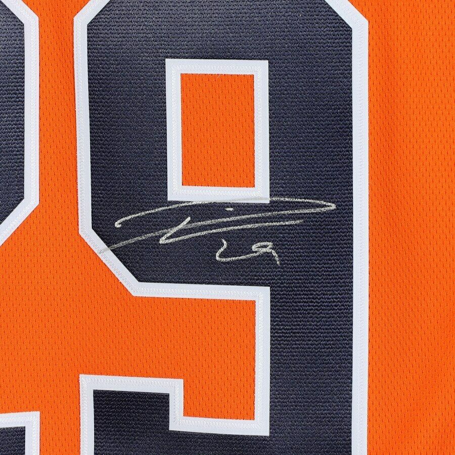 LEON DRAISAITL Autographed Edmonton Oilers Orange Breakaway Jersey FANATICS