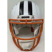 BAKER MAYFIELD Autographed Cleveland Browns White Matte Speed Authentic Helmet FANATICS
