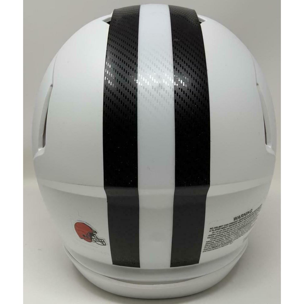 BAKER MAYFIELD Autographed Cleveland Browns White Matte Speed Authentic Helmet FANATICS