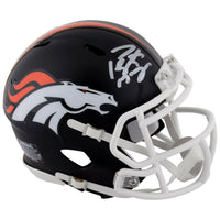 PEYTON MANNING Autographed Denver Broncos Black Matte Speed Mini Helmet - FANATICS