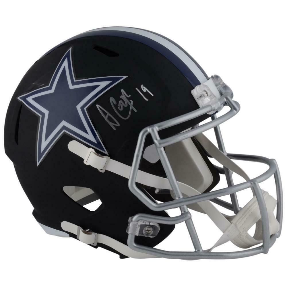 AMARI COOPER Autographed Dallas Cowboys Speed Black Matte Full Size Helmet FANATICS