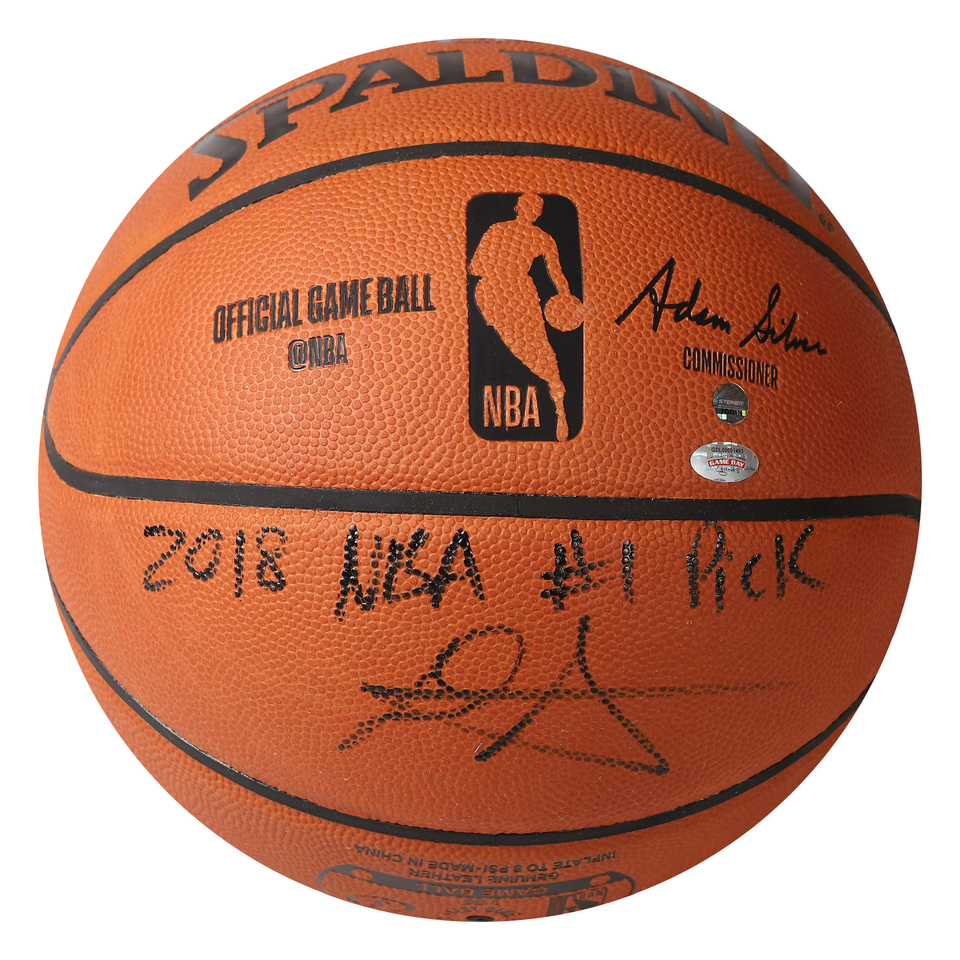 DEANDRE AYTON Autographed (Black) and Inscribed “2018 NBA #1 Pick” Authentic Spalding Basketball - Limited Edition of 22 - GAME DAY LEGENDS & STEINER