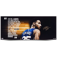 BEN SIMMONS Autographed 76ers "Deliver" 36" x 15" Color Photograph UDA
