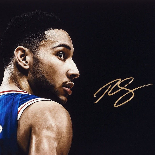 BEN SIMMONS Autographed 76ers "Deliver" 36" x 15" Color Photograph UDA