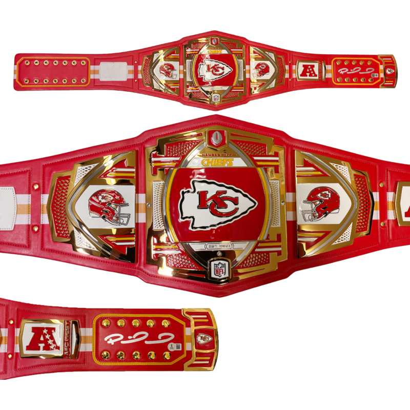 Patrick Mahomes Autographed Kansas City Chiefs WWE Championship Belt Beckett