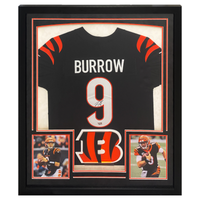 Joe Burrow Autographed Bengals Framed Black Nike Elite Authentic Jersey Fanatics