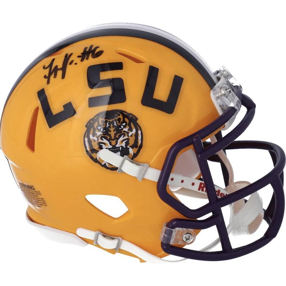 TERRACE MARSHALL Jr. Autographed LSU Tigers Mini Helmet FANATICS