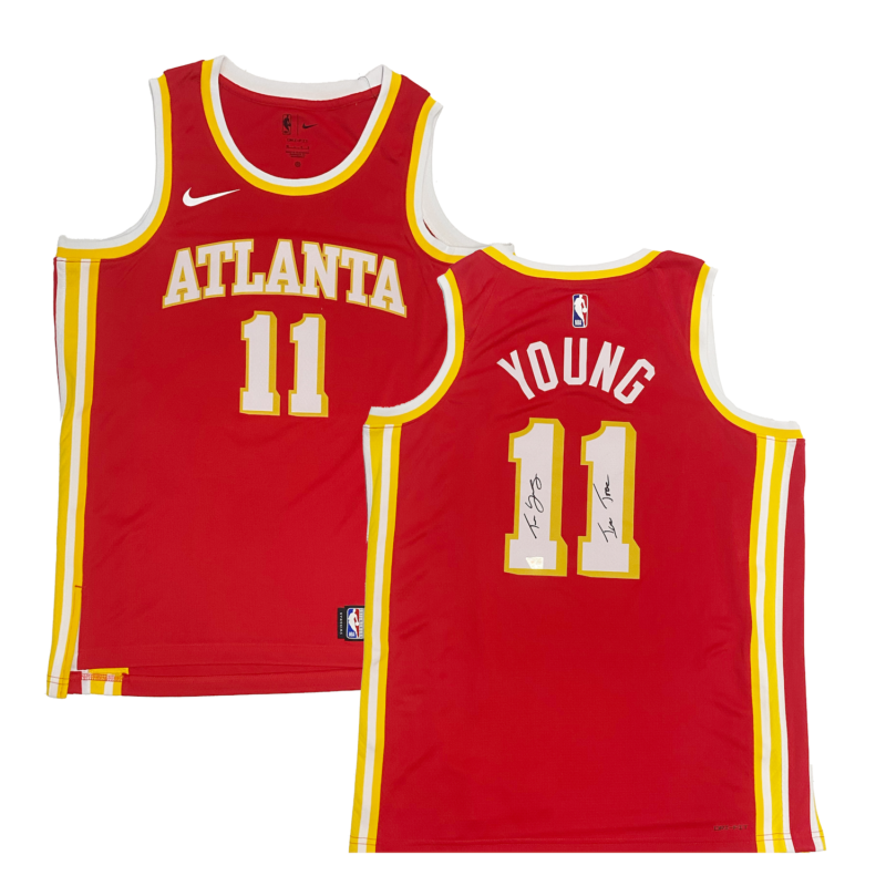 Trae Young Autographed "Ice Trae" Atlanta Hawks Nike Red Jersey Fanatics