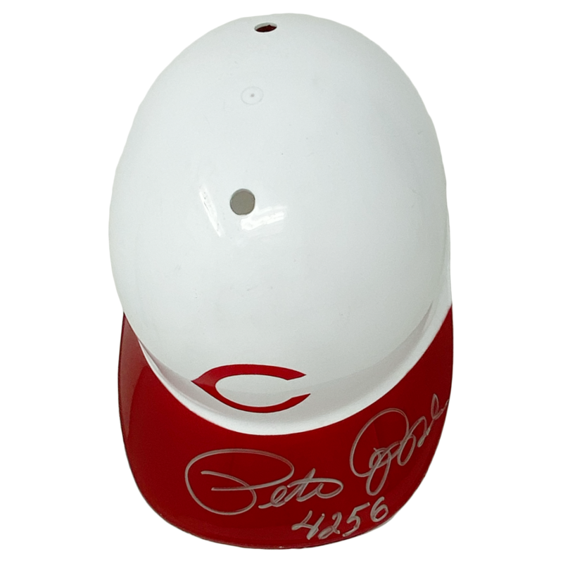 Pete Rose Autographed Cincinnati Reds "4256" Full Size Throwback Helmet PSA/DNA