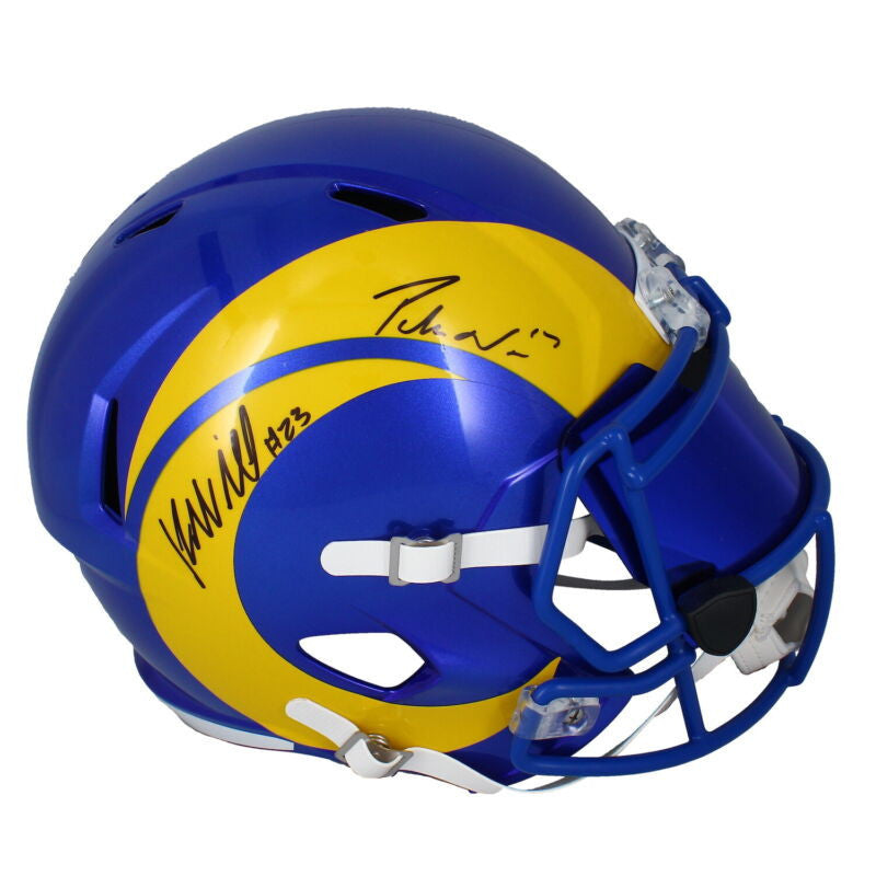 Kyren Williams / Puka Nacua Autographed Rams Full Size Helmet w/ Visor Beckett