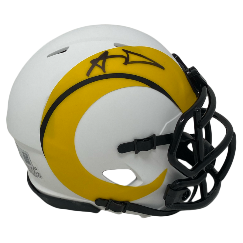 Aaron Donald Autographed Rams Lunar Eclipse Mini Speed Helmet Beckett